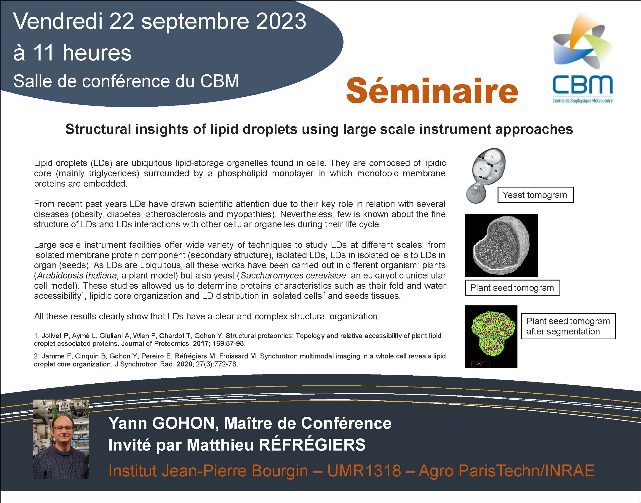 22 septembre 2023 - Séminaire du Dr Yann GOHON | Centre de ...