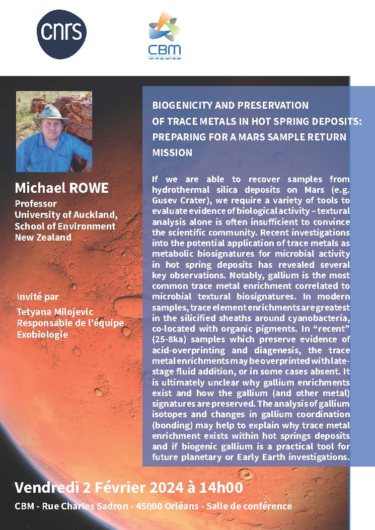 2024, February 2 – Seminar of professor Michael ROWE