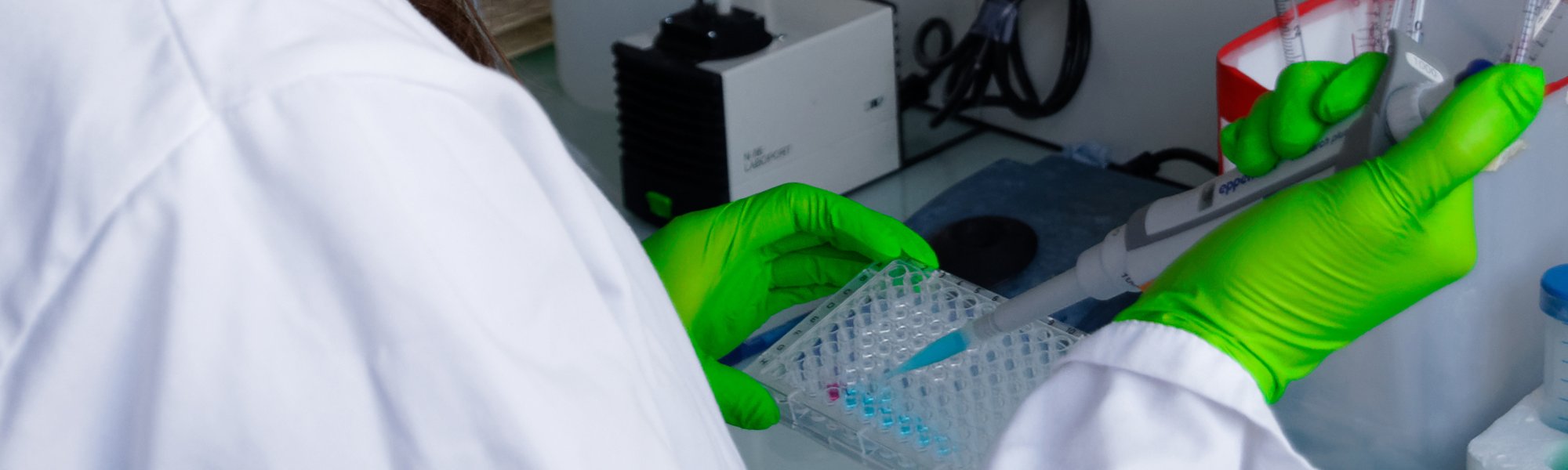 person working with a micropipette